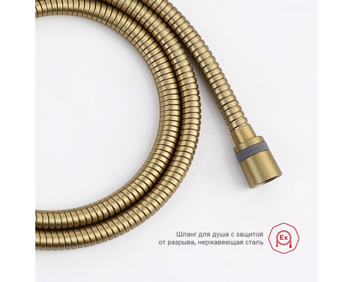 Смеситель Raglo R03.51.03 с гигиеническим душем настенный , сатин золотой