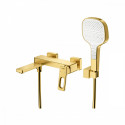 Смеситель Raglo R51.30.03 для ванны и душа настенный излив поворотный 15 см, сатин золотой