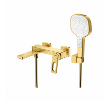 Смеситель Raglo R51.30.03 для ванны и душа настенный излив поворотный 15 см, сатин золотой