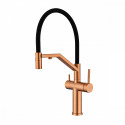 Смеситель Raglo R20.62.33 для кухни с подключением к фильтру съёмный гибкий излив с магнитным фиксатором, матовая медь