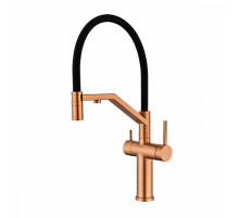 Смеситель Raglo R20.62.33 для кухни с подключением к фильтру съёмный гибкий излив с магнитным фиксатором, матовая медь