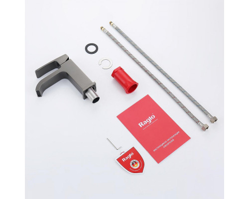 Смеситель Raglo R02.10.09 для раковины монолитный, графит