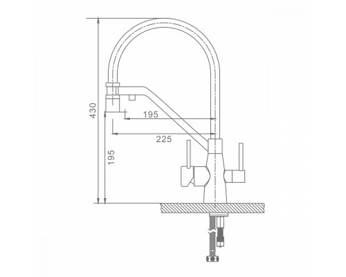 Смеситель Raglo R80.62.08 для кухни с подключением к фильтру съёмный гибкий излив с магнитным фиксатором, белый