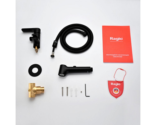 Смеситель Raglo R03.52.06 с гигиеническим душем встраиваемый , черный