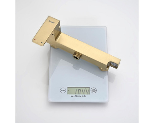 Смеситель Raglo R01.51.03 с гигиеническим душем настенный , сатин золотой