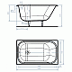 Ванна чугунная Универсал Каприз 120x70