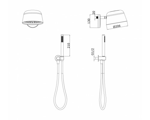 Душевой гарнитур Vivi Felice F 700 никель