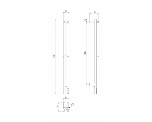 Полотенцесушитель электрический двойной круглый 120/8 Vivi Felice GIU 120R-2 хром