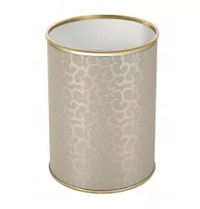Ведро для мусора 3л открытое Geralis M-FLG-B FLOWER бежевое, кант золото