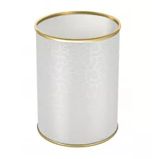 Ведро для мусора 3л открытое Geralis M-FWG-B FLOWER белое, кант золото