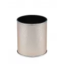 Ведро для мусора 6л открытое Geralis M-PLH1-S PUNTO бежевое, кант хром, внутренний цвет черный