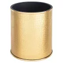 Ведро для мусора 6л открытое Geralis M-KGG1-S, CROCO золото, кант золото, внутренний цвет черный