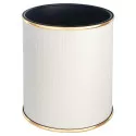 Ведро для мусора 6л открытое Geralis M-NCWG1-S белое, кант золото, внутренний цвет черный