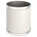 Ведро для мусора 6л открытое Geralis M-NCWH2-S, белое, кант хром, внутренний цвет необработанный хром
