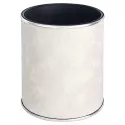 Ведро для мусора 6л открытое Geralis M-NFWH1-S NEW FLOWER, белое, кант хром, внутренний цвет черный