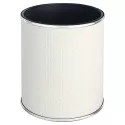 Ведро для мусора 6л открытое Geralis M-PWH1-S PUNTO белое, кант хром, внутренний цвет черный