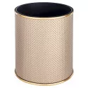 Ведро для мусора 6л открытое Geralis M-RBG1-S Ромб темное, кант золото, внутренний цвет черный