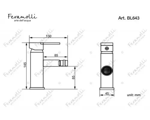 Смеситель для биде Feramolli Cubo BL643, черный