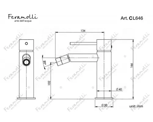 Смеситель для биде Feramolli Ele CL646, хром