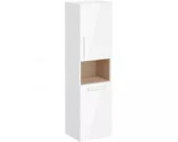Пенал подвесной белый глянец с бельевой корзиной R VitrA Root 66231
