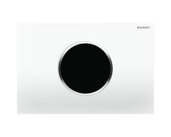 Кнопка смыва Geberit Sigma 10 115.907.KJ.1 для инсталляции, бесконтактная, питание от сети, белый\/хром