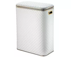 Корзина для белья стандартная, белый золото стежка Geralis Romb SWG-B