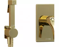 Гигиенический душ WasserKRAFT Sauer A71097 со смесителем, золотой