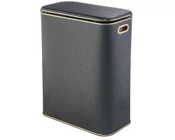 Корзина для белья стандартная, черный золото, черный каркас Geralis Punto PBG-BB