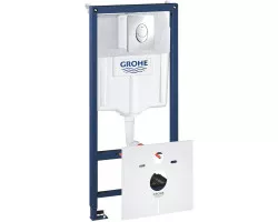 Инсталляция для унитаза Grohe Rapid SL 38750001 с кнопкой смыва, хром