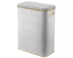 Корзина для белья стандартная, белый золото Geralis Croco KWG-B