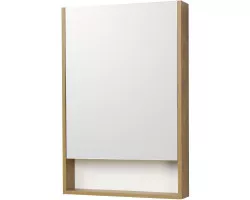 Зеркальный шкаф 55x85 см белый матовый\/дуб рустикальный L\/R Акватон Сканди 1A252102SDZ90