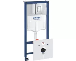 Инсталляция для унитаза Grohe Rapid SL 38775001 с кнопкой смыва, хром