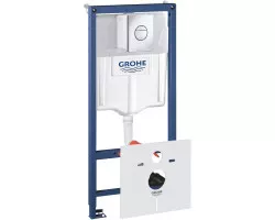 Инсталляция для унитаза Grohe Rapid SL 38813001 с кнопкой смыва, хром
