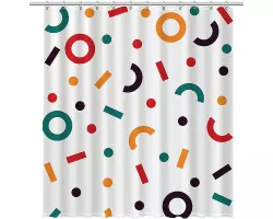 Шторка для ванны Fixsen Design Candy FX-2512 180х200 Белая с разноцветными фигурами