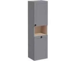 Пенал подвесной серый матовый с бельевой корзиной R VitrA Root Classic 68526