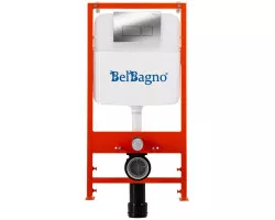 Инсталляция для унитаза BelBagno BB026 + BB041CR с кнопкой смыва, хром