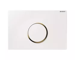 Кнопка смыва Geberit Sigma 10 115.758.KK.1 для инсталляции, белый\/золото