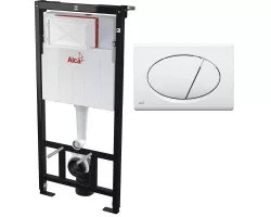 Инсталляция для унитаза AlcaPlast Sadromodul AM101\/1120-3:1 RU M70-0001 с кнопкой смыва, белый