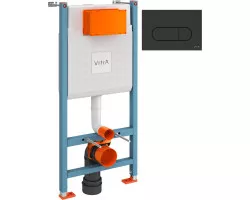Инсталляция для унитаза VitrA Core 800-1874 с кнопкой смыва, черный матовый