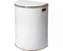 Корзина для белья полукруглая, белый золото Geralis Croco KWG-O