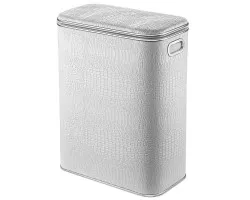 Корзина для белья стандартная, белый хром Geralis Croco KWH-B