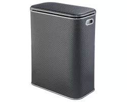 Корзина для белья стандартная, черный хром, черный каркас Geralis Punto PBH-BB