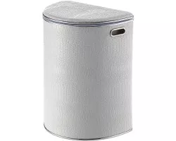 Корзина для белья полукруглая, белый хром Geralis Croco KWH-O