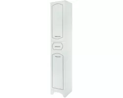 Пенал Bellezza Тиффани 4620504100394 напольный L\/R, с бельевой корзиной, белый глянец серебряная патина