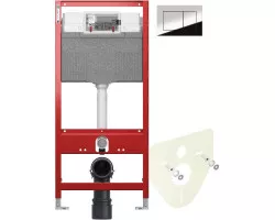 Инсталляция для унитаза Tece TECEnow 9300302 + 9200010 + 9380014 + 9240401 с кнопкой смыва, хром