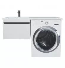Тумба под стиральную машину Uperwood Magenta, 50 см, подвесная, белая/графит, выдвижной ящик