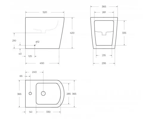 Биде напольное BelBagno ALBANO
