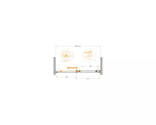 Душевая дверь CEZARES PLANE-BF-1-100-C-GM, 100х195, профиль оружейная сталь, стекло прозрачное