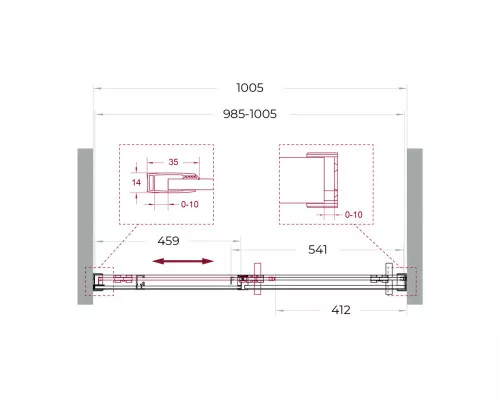 Душевая дверь в нишу BelBagno SOFT_CLOSE-1-BF-1-100-C-Cr профиль хром, стекло прозрачное