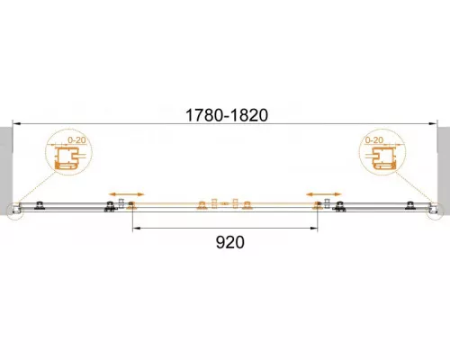 Душевая дверь в нишу CEZARES ANIMA-W-BF-2-180-P-Cr